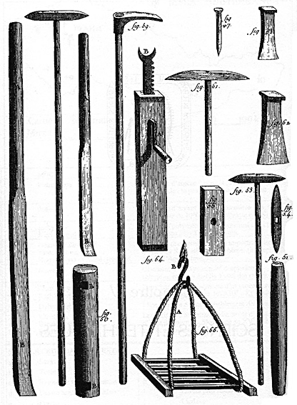 Outils de carrier, vers 1800